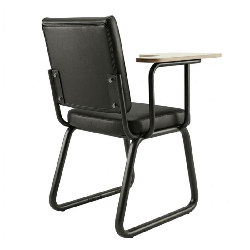 Cadeira Escritório com Prancheta Estofada – Universitária Reforçada para Treinamento, Escola e Recepção - Corino Preto - 35121
