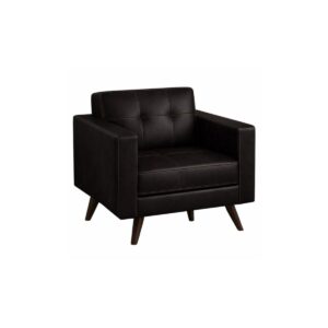 Poltrona Decorativa Roma – Design Retrô com Pés Palito - Corino Café - 62400