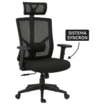 Cadeira Escritório Poltrona Presidente Tela ORION Syncron Giratória - Cor Preto - 32944