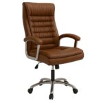 Cadeira Escritório Poltrona Presidente LUXO c/ mola Ensacada – COR CARAMELO - 30059