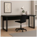 Móveis para Escritório Mesa Escritório PÉ QUADRO - 1,70x0,70m - S/ Gavetas - PRETO / PRETO - 26003