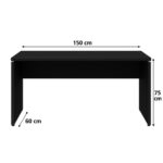 Móveis para Escritório Mesa Escritório 1,50x0,60m - S/ Gavetas - PRETO/PRETO - 26006