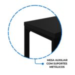 Móveis para Escritório Mesa Escritório PÉ QUADRO - 1,70x0,70m - S/ Gavetas - PRETO / PRETO - 26003