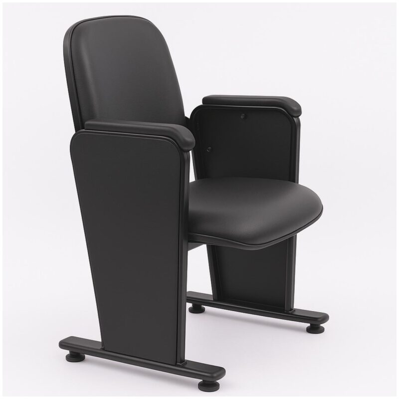 Auditório Poltrona Auditório Rebatível  01 Lugar – Linha Premium - Corino Preto - 38101