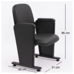 Auditório Poltrona Auditório Rebatível  01 Lugar – Linha Premium - Corino Preto - 38101
