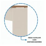 Móveis para Escritório Mesa AUXILIAR Simples - PÉ PAINEL - 0,90X0,45m - NOGAL SEVILHA / BRANCO - 34308