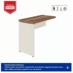 Móveis para Escritório Mesa AUXILIAR Simples - PÉ PAINEL - 0,90X0,45m - NOGAL SEVILHA / BRANCO - 34308