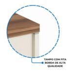 Móveis para Escritório Mesa AUXILIAR Simples - PÉ PAINEL - 0,90X0,45m - NOGAL SEVILHA / BRANCO - 34308