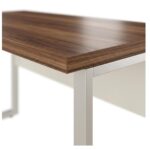 Móveis para Escritório Mesa de Escritório Industrial Amadeirada com Gavetas Pé Quadro 1,20x0,60m - Nogal Sevilha / Champanhe - 34320