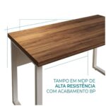 Móveis para Escritório Mesa de Escritório Industrial Amadeirada Pé Quadro 1,50x0,60m - Nogal Sevilha / Champanhe - 34302