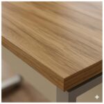 Móveis para Escritório Mesa de Escritório Industrial Amadeirada Pé Quadro 1,50x0,60m - Nogal Sevilha / Champanhe - 34302