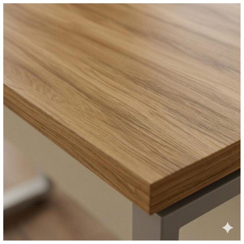 Móveis para Escritório Mesa de Escritório Industrial Amadeirada Pé Quadro 1,50x0,60m - Nogal Sevilha / Champanhe - 34302