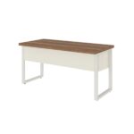 Móveis para Escritório Mesa de Escritório Industrial Amadeirada Pé Quadro 1,50x0,60m - Nogal Sevilha / Champanhe - 34302