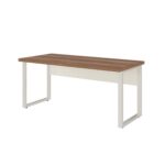 Móveis para Escritório Mesa de Escritório Industrial Amadeirada Pé Quadro 1,50x0,60m - Nogal Sevilha / Champanhe - 34302