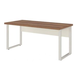 Mesa de Escritório Industrial Amadeirada Pé Quadro 1,70x0,70m - Nogal Sevilha / Champanhe - 34301