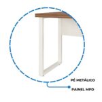 Móveis para Escritório Mesa Escritório PÉ QUADRO 1,70x0,70m -C/ 02 Gavetas - NOGAL SEVILHA / BRANCO - 34322