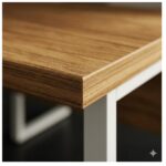 Móveis para Escritório Mesa de Escritório Dupla 40mm com Pé Metálico e Divisória Home Office com Divisória c/ ponto de tomada 1,20x1,35m - Cor Sevilha / Champanhe