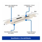 Móveis para Escritório Mesa de Escritório Dupla 40mm com Pé Metálico e Divisória Home Office com Divisória c/ ponto de tomada 1,20x1,35m - Cor Sevilha / Champanhe