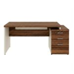 Móveis para Escritório Mesa para Escritório com Gaveteiro 3 Gavetas - 1,92x0,70m – Escrivaninha Home Office Amadeirada - Sevilha / Champainhe - 34405