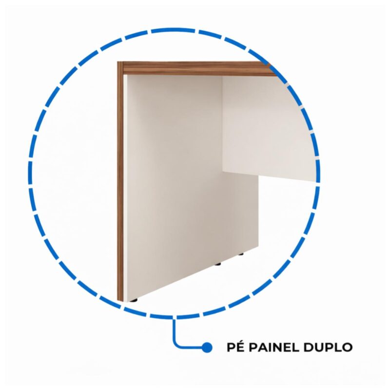 Móveis para Escritório Mesa de Escritório em L com Armário Integrado e Gaveteiro - 1,82x,1,80 – Elegância e Performance - 34602