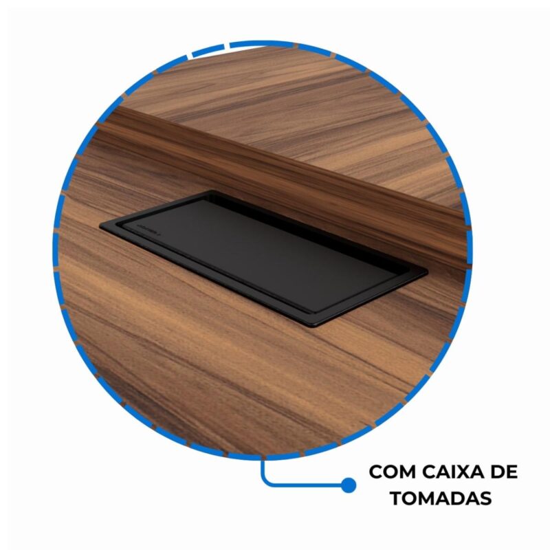 Móveis para Escritório Mesa de Escritório em L com Armário Integrado e Gaveteiro - 1,82x,1,80 – Elegância e Performance - 34602