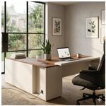 Móveis para Escritório Mesa de Escritório em L com Armário Integrado e Gaveteiro - 1,82x,1,80 – Elegância e Performance - 34602