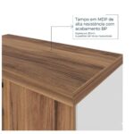 Móveis para Escritório Armário de Escritório Baixo com Chave e 2 Portas e Prateleira Interna- 0,80x0,74x0,45cm - Nogal Sevilha / Champanhe - 34311