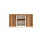 Móveis para Escritório Armário Baixo Credenza – 1,20×0,73X0,45m NOGAL SEVILHA/BRANCO - 34312