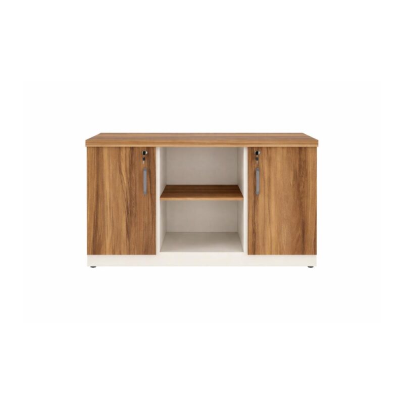 Móveis para Escritório Armário Baixo Credenza – 1,20×0,73X0,45m NOGAL SEVILHA/BRANCO - 34312