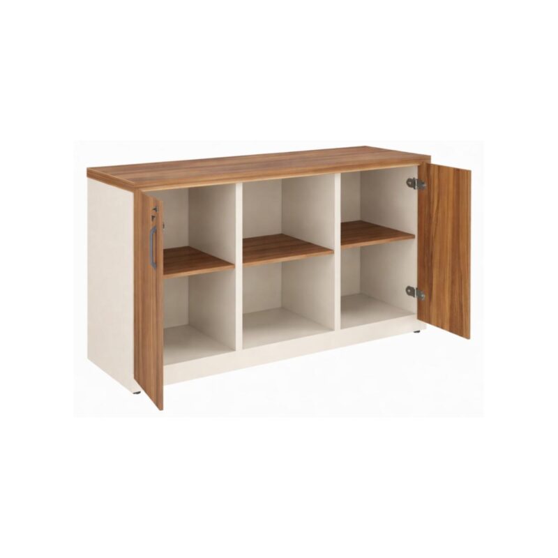 Móveis para Escritório Armário Baixo Credenza – 1,20×0,73X0,45m NOGAL SEVILHA/BRANCO - 34312