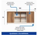 Móveis para Escritório Armário Organizador para Escritório e Home Office com Portas, Chave e Prateleiras 1,60x0,73x0,45m - 34502