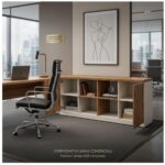 Móveis para Escritório Armário Organizador para Escritório e Home Office com Portas, Chave e Prateleiras 1,60x0,73x0,45m - 34502