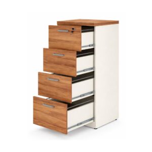 Arquivo para Escritório 4 Gavetas com Chave e Suporte para Pasta Suspensa - Gaveteiro Organizador 127x46cm - 34314