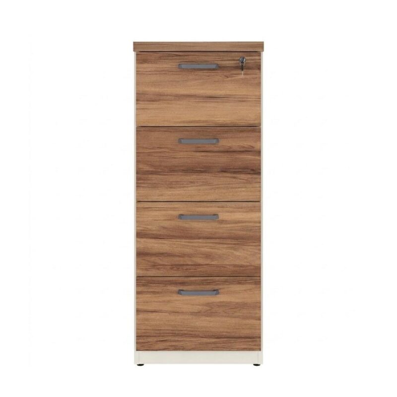 Móveis para Escritório Arquivo para Escritório 4 Gavetas com Chave e Suporte para Pasta Suspensa - Gaveteiro Organizador 127x46cm - 34314