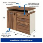 Móveis para Escritório Gaveteiro e Armário Organizador de Documentos com Chave para Escritório e Home Office - 34422