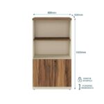 Móveis para Escritório Armário para Escritório com Chave e Prateleiras 161x80x45cm Nogal Sevilha - 34316
