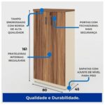 Móveis para Escritório Armário para Escritório Alto com Chave e Prateleiras 161x80cm – Organizador de Documentos - 34315