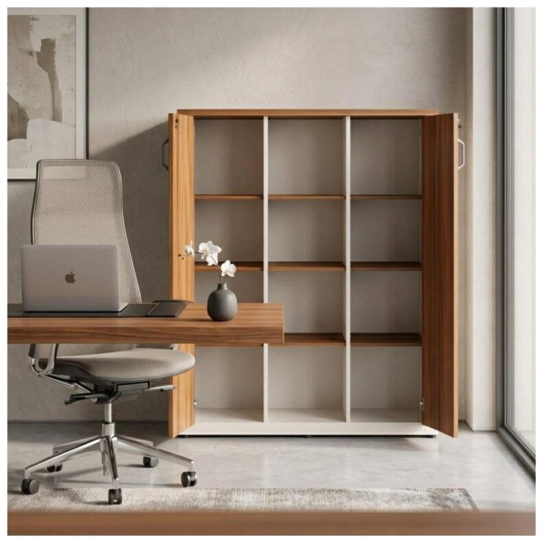 Móveis para Escritório Armário para Escritório Organizador de Documentos com Chave 161x120x45cm - 34415