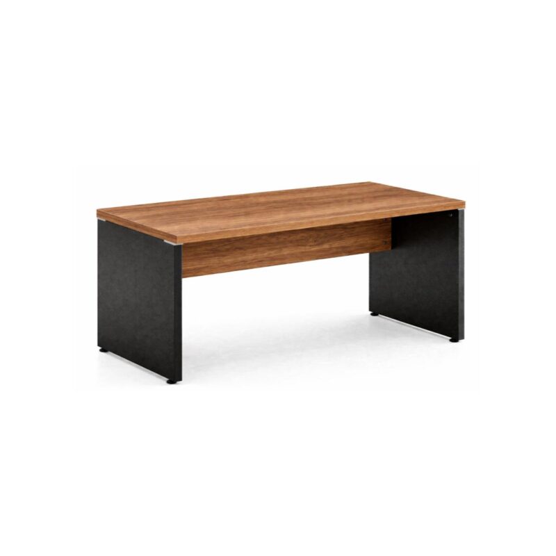 Móveis para Escritório Mesa de Escritório Executiva Reta – 1,50m x 0,60cm (Tampo 40mm) – Nogal Sevilha / Preto - 21472