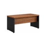 Móveis para Escritório Mesa de Escritório Executiva Reta – 1,20m x 0,60cm (Tampo 40mm) – Nogal Sevilha / Preto - 21469