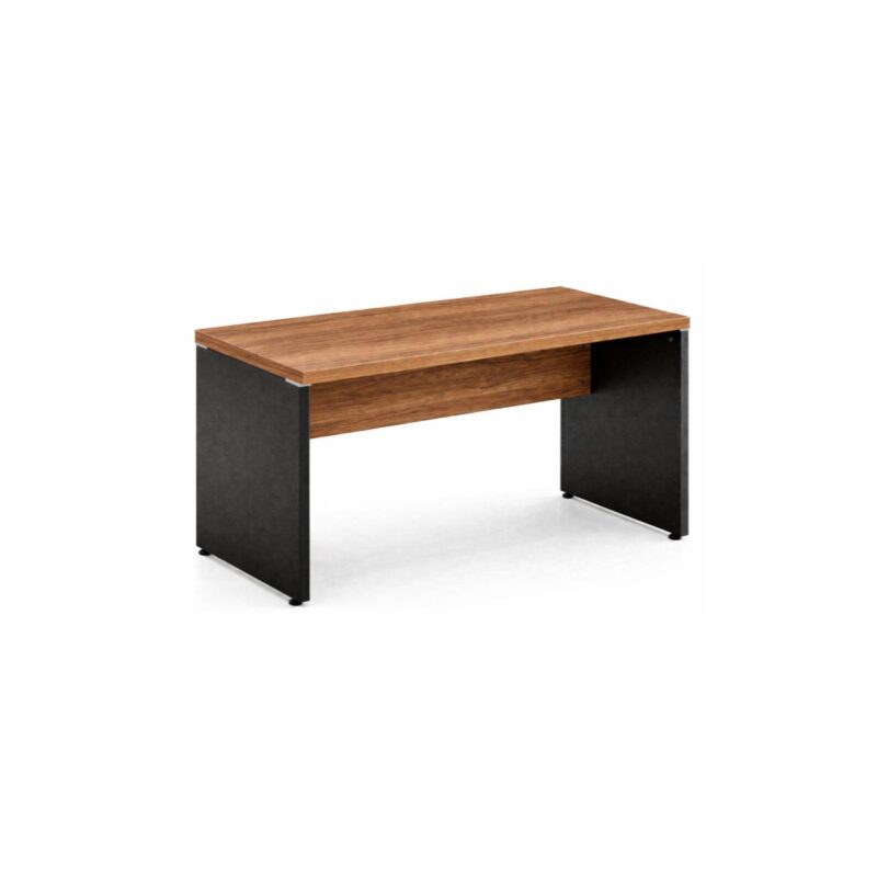 Móveis para Escritório Mesa de Escritório Executiva Reta – 1,50m x 0,60cm (Tampo 40mm) – Nogal Sevilha / Preto - 21472
