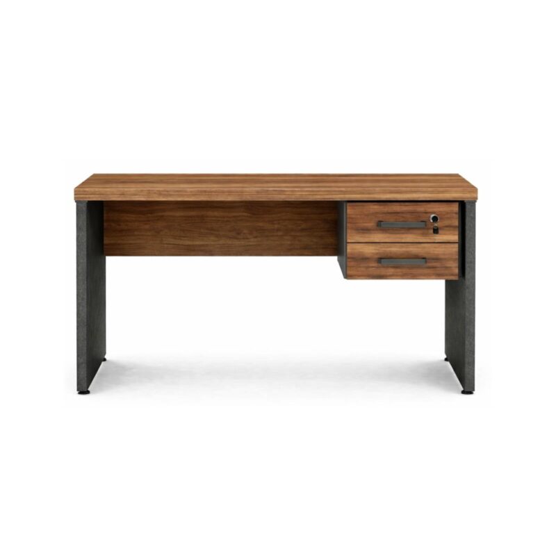 Móveis para Escritório Mesa de Escritório Executiva Reta com Gavetas – 1,70m x 0,70cm (Tampo 40mm) – Nogal Sevilha / Preto - 21475
