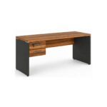 Móveis para Escritório Mesa de Escritório Executiva Reta com Gavetas – 1,70m x 0,70cm (Tampo 40mm) – Nogal Sevilha / Preto - 21475