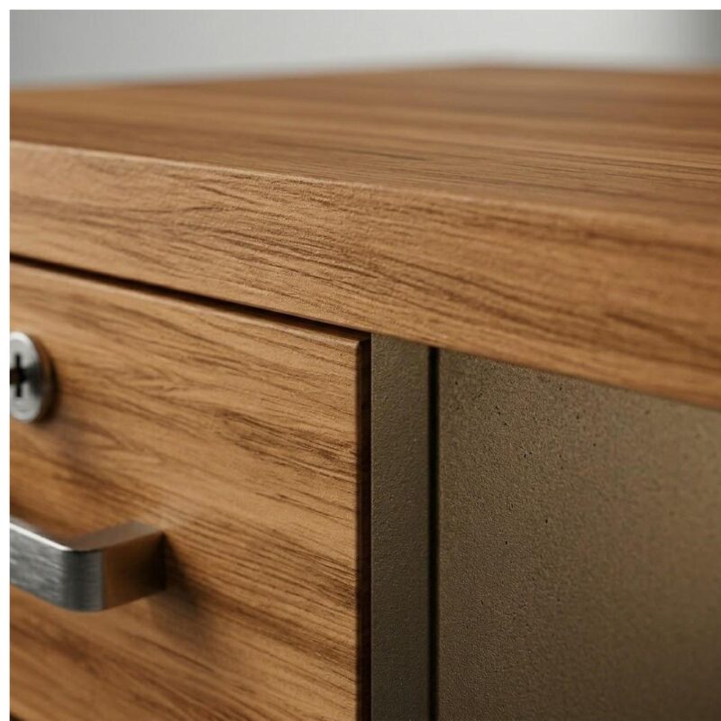 Móveis para Escritório Mesa de Escritório Executiva Reta com Gavetas – 1,70m x 0,70cm (Tampo 40mm) – Nogal Sevilha / Preto - 21475