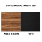 Móveis para Escritório Mesa de Escritório Executiva Reta – 1,70m x 0,70cm (Tampo 40mm) – Nogal Sevilha / Preto - 21474