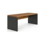 Móveis para Escritório Mesa de Escritório Executiva Reta – 1,70m x 0,70cm (Tampo 40mm) – Nogal Sevilha / Preto - 21474