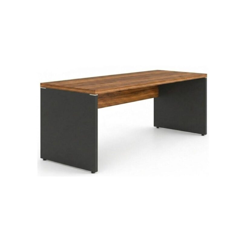 Móveis para Escritório Mesa de Escritório Executiva Reta – 1,70m x 0,70cm (Tampo 40mm) – Nogal Sevilha / Preto - 21474