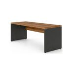 Móveis para Escritório Mesa de Escritório Executiva Reta – 1,70m x 0,70cm (Tampo 40mm) – Nogal Sevilha / Preto - 21474