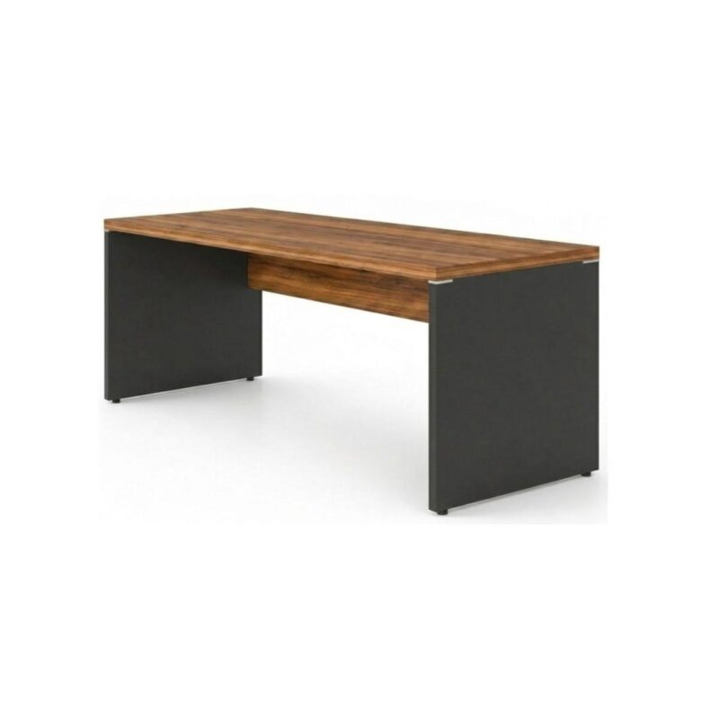 Móveis para Escritório Mesa de Escritório Executiva Reta – 1,70m x 0,70cm (Tampo 40mm) – Nogal Sevilha / Preto - 21474