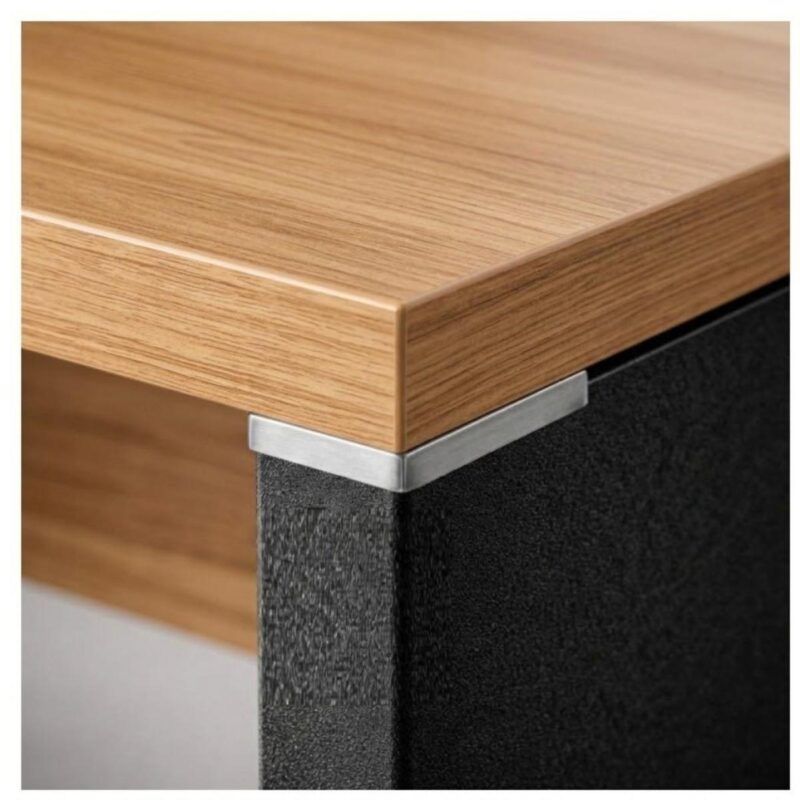 Móveis para Escritório Mesa de Escritório Executiva Reta – 1,70m x 0,70cm (Tampo 40mm) – Nogal Sevilha / Preto - 21474